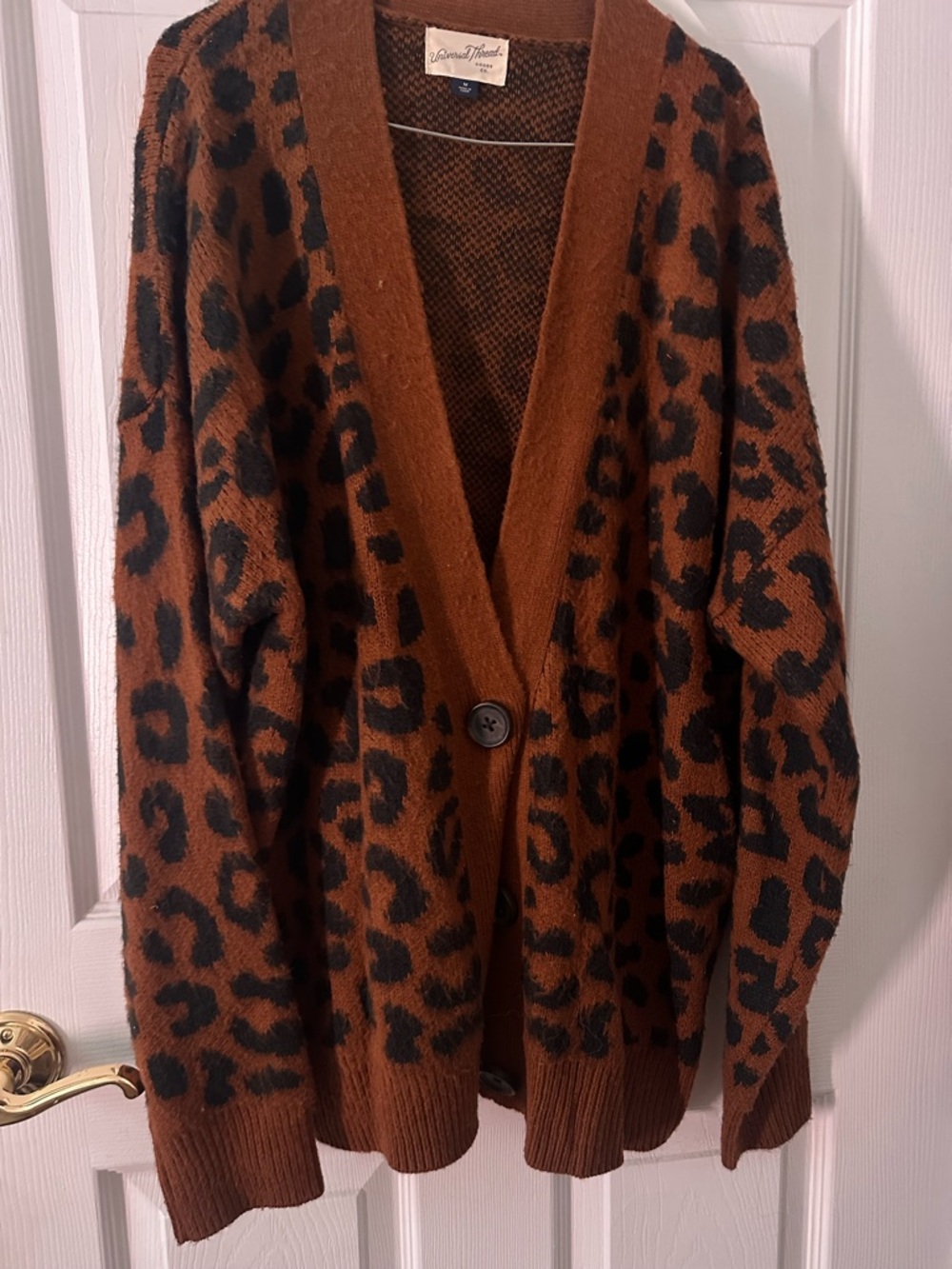 Universal Thread Brown and Black Leopard Print Cardigan